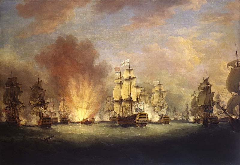 Richard Paton The Moonlight Battle off Cape St Vincent, 16 January 1780 oil painting image